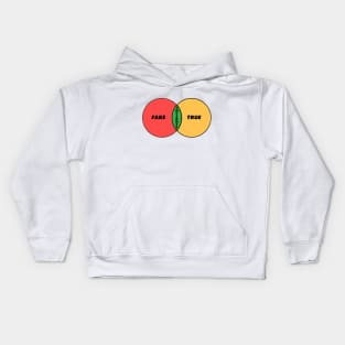 Venn Diagram Fake True Internet Kids Hoodie